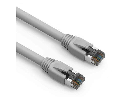 10ft (3M) Cat.8 S/FTP Ethernet Network Cable 24AWG 10 Feet (3 Meters) Gigabit LAN Network Cable RJ45 High Speed Patch Cable, Gray