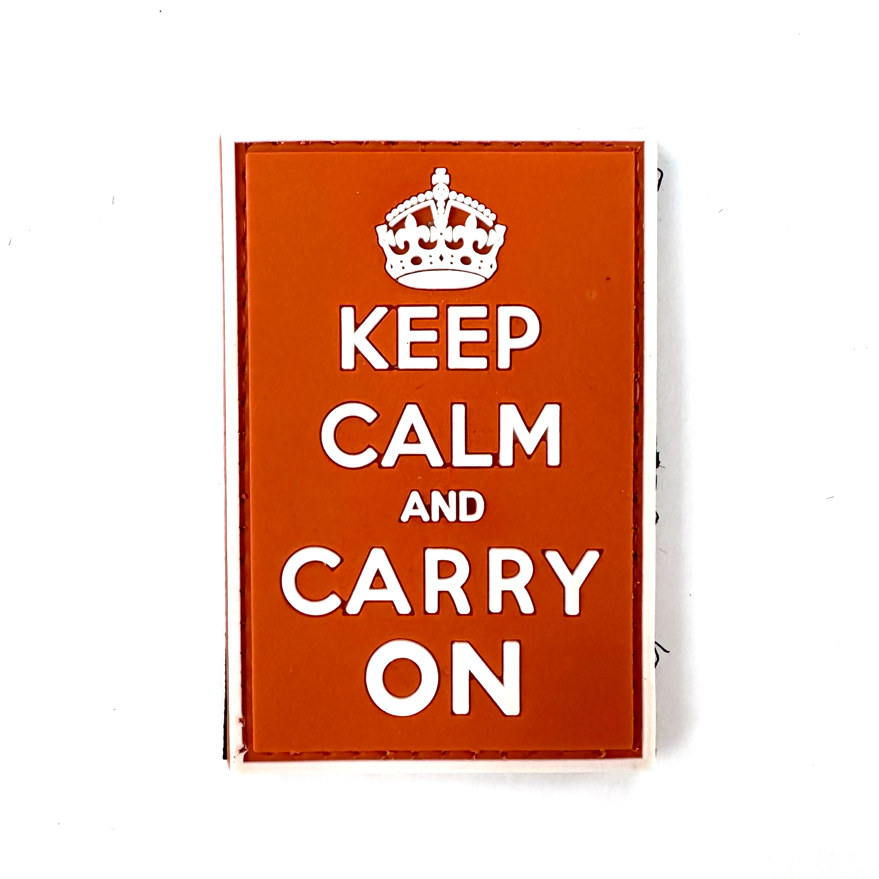 PVC Velcro Patch -  Keep Calm and Carry On - Orange - RPI Supplies