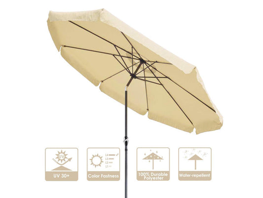 10Ft 8 Rib Outdoor Patio Umbrella Market Valance Crank Handle Push to Tilt Beach
