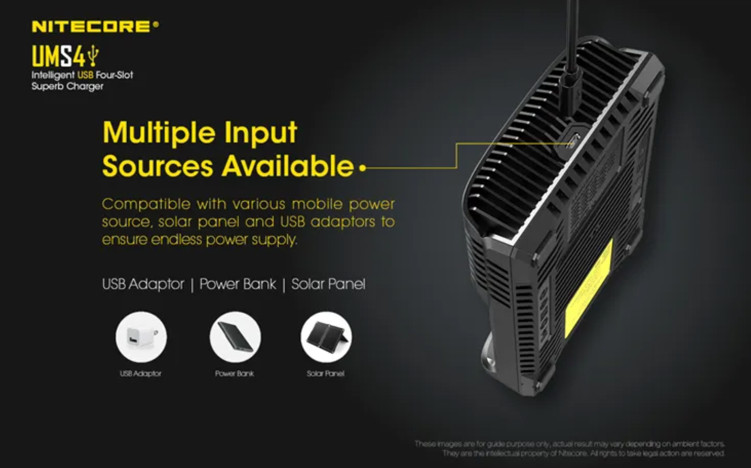 Nitecore UMS4 USB Charger - RPI Supplies