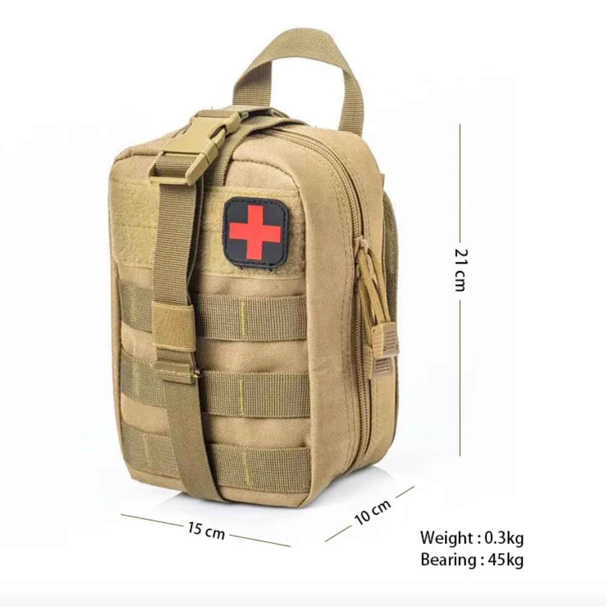 Tactical Medical Accessory Bag with Patch - Green - RPI Supplies