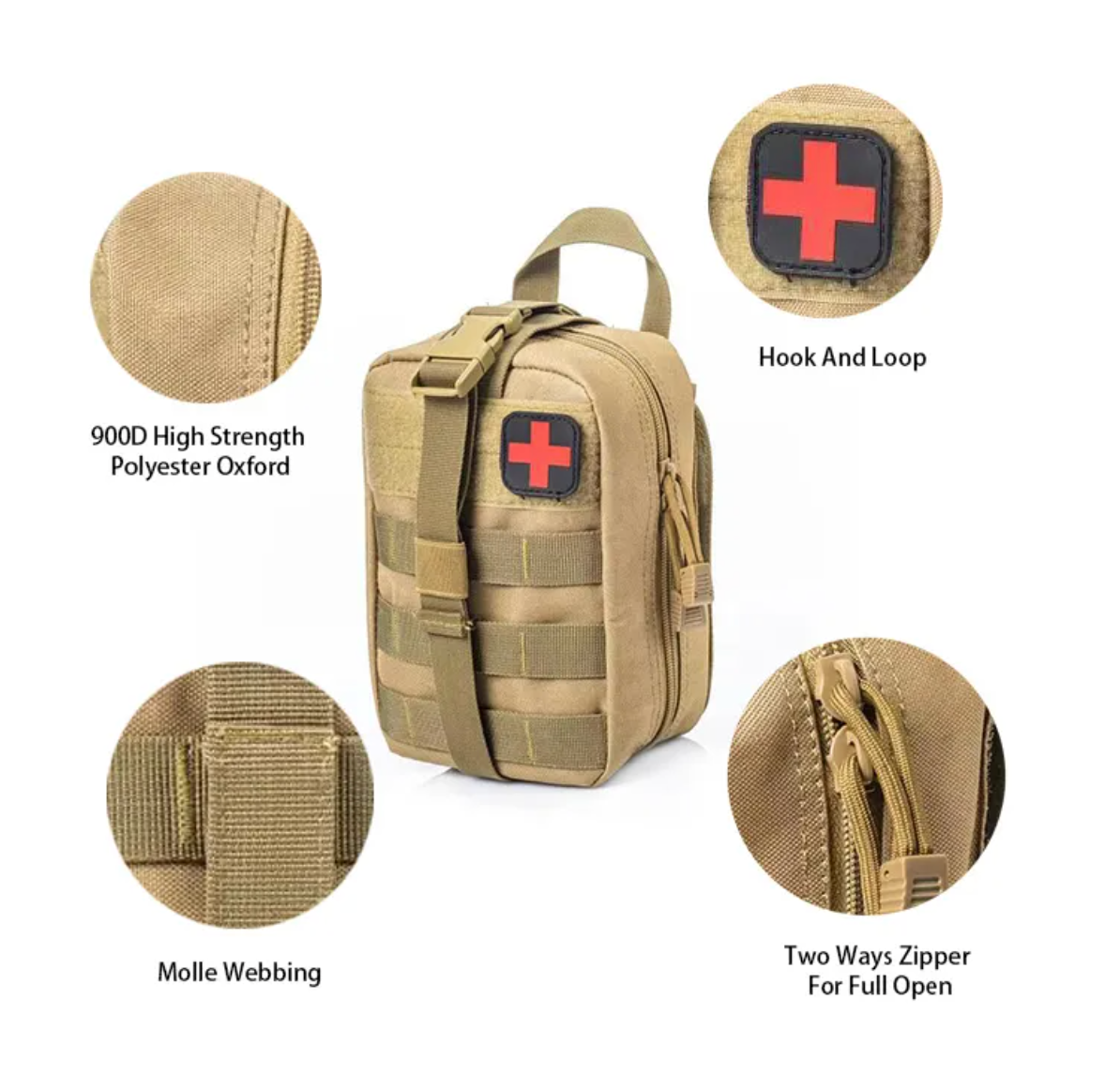 Tactical Medical Accessory Bag with Patch - Red - RPI Supplies